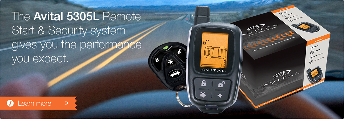 The Avital 5305L Remote Start and Security system gives you the performance you expect.